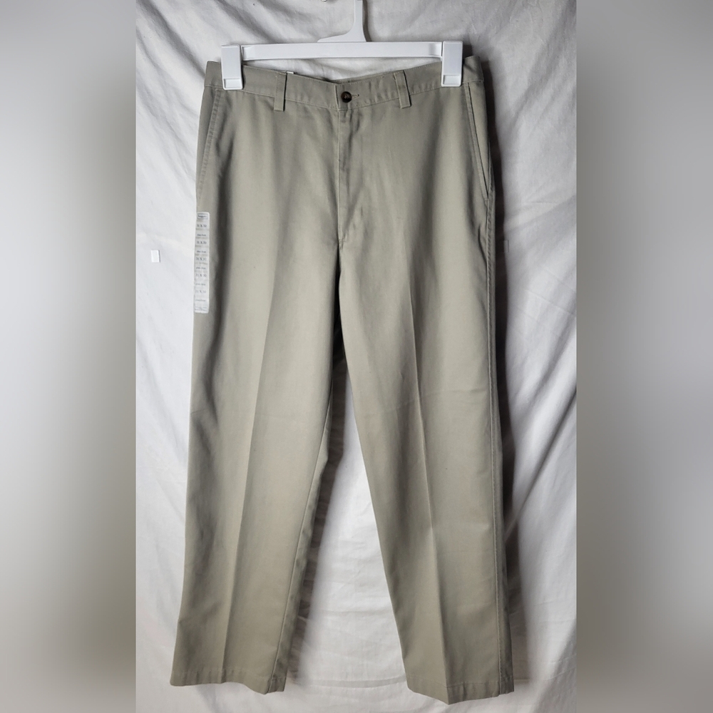 NEW Haggar Black Label Classic Fit Wrinkle Free Plain Front Cotton Pants 31x30